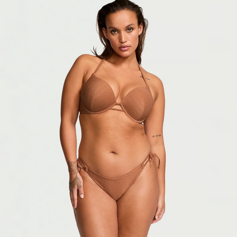 NEW Victoria's Secret Carmel Bikini Halter Set Size 32B